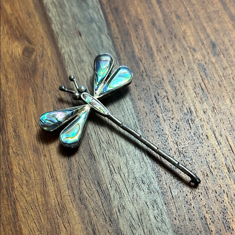 vtg 925 silver Dragonfly Brooch art nouveau
Simple